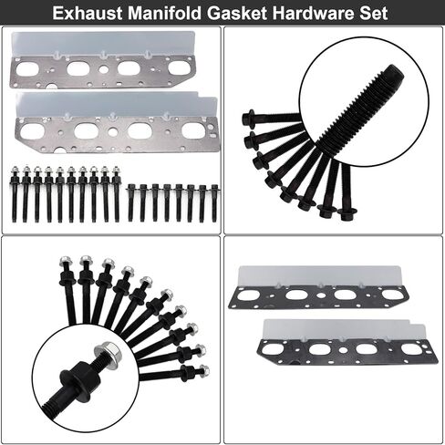 مجموعة أدوات حشية مشعب العادم 57073 مع مسامير ومسامير متوافقة مع محركات 5.7 لتر V8 2009-2020 دودج رام 1500 2500 3500 جيب تشارجر جراند شيروكي (يسار كامل + يمين) in Kuwait