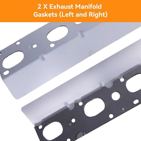 Exhaust Manifold Gasket with Bolt Studs and Nuts Set for 2009-2020 Chrysler Dodge Ram 1500 2500 3500 Jeep 5.7L V8 (Complete Left + Right Set) in Kuwait