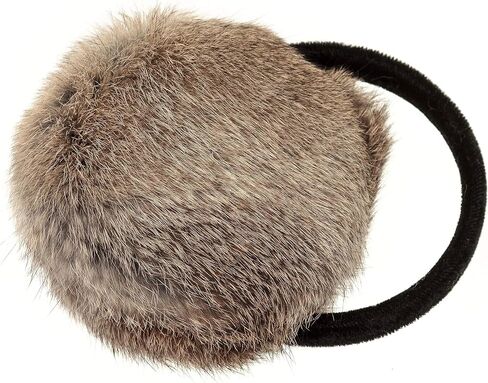 surell Rabbit Fur Women’s Earmuff with Velvet Band - Furry Ear Warmer - Thick Plush Outdoor Headwear for Cold Weather in Saudi Arabia