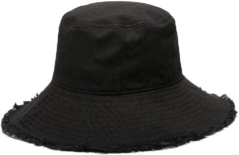 Women's Castaway Cotton Bucket Hat with Fringes, Black, One Size in Kuwait