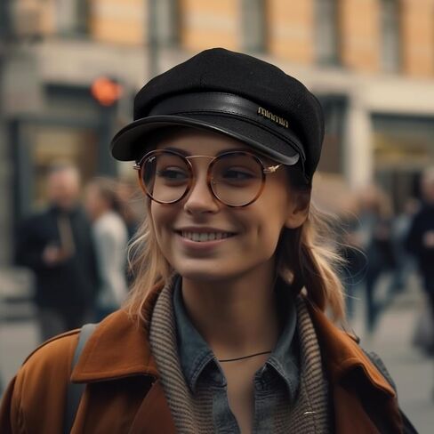 قطعتان من قبعة موزع الصحف للسيدات من الصوف الخريفي، قبعة رسام من Paperboy Cabbie، قبعات عدالة شعرية عصرية كلاسيكية (أسود وكاكي) in Kuwait