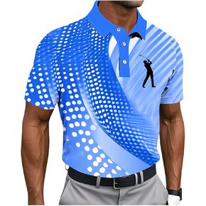 Mens Golf Shirt Trendy Color Block Short Sleeve Polo Tshirts Moisture Wicking Quick-Dry Tennis Tops Workout Basic Tee in Kuwait