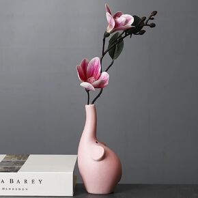 Ceramic Vase, MUANAO Elephant Vase for Small Flowers, Home Decor, Perfect for Roses, Dried Stems, Desk Decor (White) in Saudi Arabia