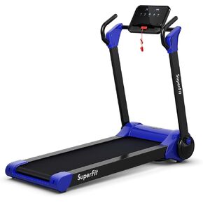 جهاز مشي قابل للطي من GYMAX، جهاز ركض للتحكم في التطبيق الذكي، شاشة LED وحامل جهاز قابل للتعديل، جهاز مشي محمول للمنزل وصالة الألعاب الرياضية الصغيرة in Kuwait