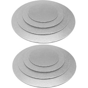 4 عبوات من ألواح الكيك 6، 8، 10، 12 بوصة من الورق المقوى لقاعدة الكيك من رقائق الذهب ودوائر الكيك الدائرية لتزيين الكيك (4 عبوات ذهبية) in Kuwait