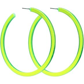 Colorful Big Hoop Earring Acrylic Open Large Hoop Earrings C Shape Trendy Chunky Earrings 80s 90s Retro Lightweight Statement Ear Jewelry Earring For Women in Saudi Arabia