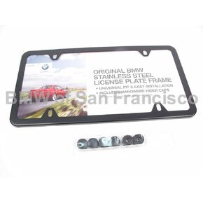 BMW License Plate Frame Stainless Steel Black Slimline in Saudi Arabia