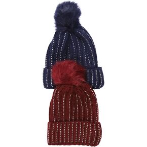 ToBeInStyle Women's Pack of 6 Acrylic Assorted Knit Warm Beanie & Visor Hats in Kuwait