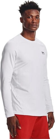 Under Armour Men's ColdGear Fitted Crew Shirt Top 1366068 (US, Alpha, Medium, Regular, Regular, Black/White - 002) in Kuwait