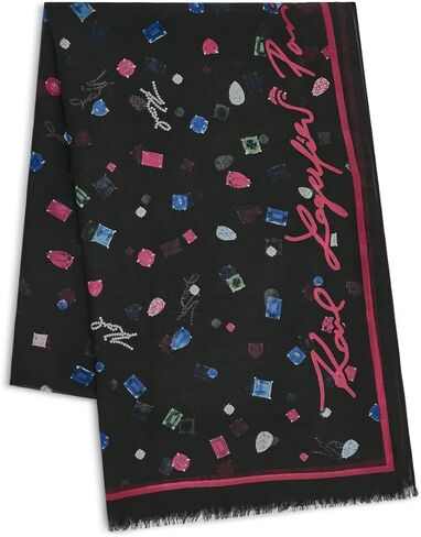 Karl Lagerfeld Paris Women's Accessories Scarf,White,1SZ in Kuwait