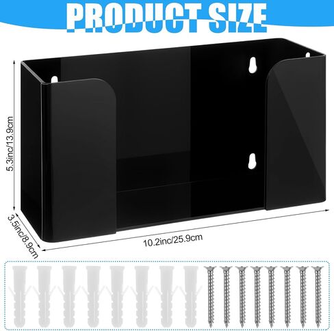 2 Pcs Acrylic Glove Box Holder Dispenser Glove Holder for Wall Mount Clear Acrylic Glove Rack Wall Floating Mask Dispenser for Medical Latex Rubber Disposable Glove Boxes (10.2 x 3.5 x 5.3'', Single) in Saudi Arabia