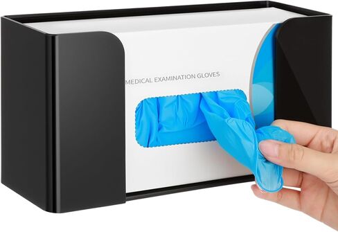2 Pcs Acrylic Glove Box Holder Dispenser Glove Holder for Wall Mount Clear Acrylic Glove Rack Wall Floating Mask Dispenser for Medical Latex Rubber Disposable Glove Boxes (10.2 x 3.5 x 5.3'', Single) in Saudi Arabia