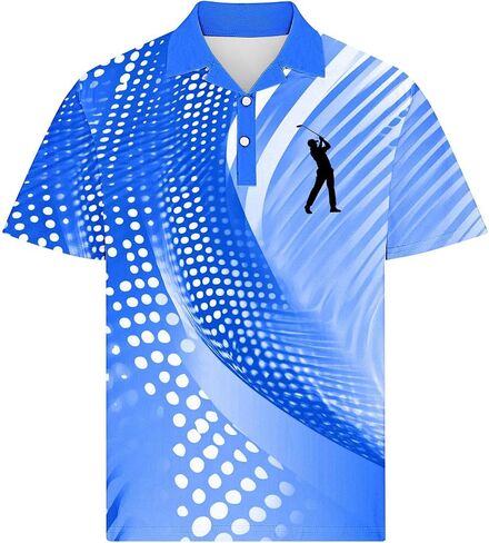 Mens Golf Shirt Trendy Color Block Short Sleeve Polo Tshirts Moisture Wicking Quick-Dry Tennis Tops Workout Basic Tee in Saudi Arabia