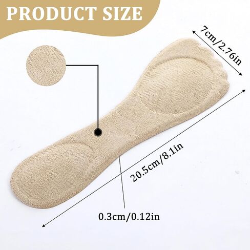 2 Pairs High Heel Insoles for Women, Non-Slip High Heel Comfort Pads Adhesive Gel Cushion Insoles for Sandal Flats Boots Dress Shoes (Beige, Black) in Saudi Arabia