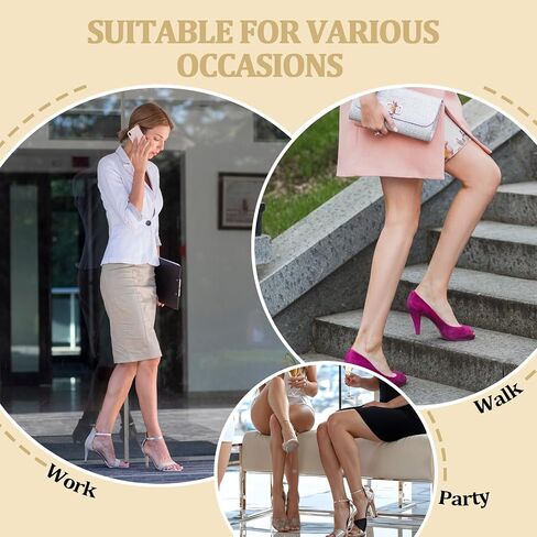 2 Pairs High Heel Insoles for Women, Non-Slip High Heel Comfort Pads Adhesive Gel Cushion Insoles for Sandal Flats Boots Dress Shoes (Beige, Black) in Saudi Arabia