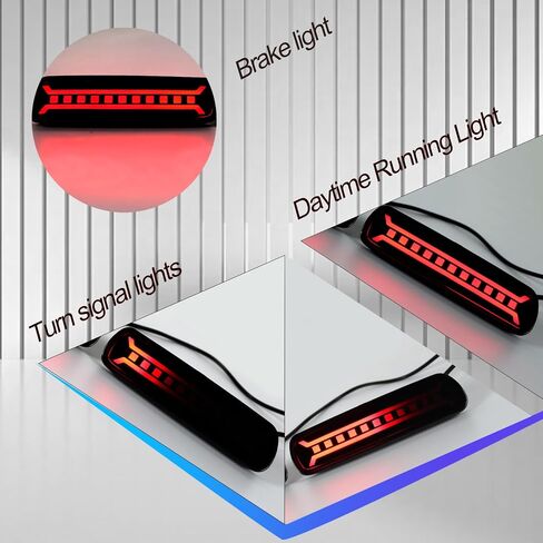 LED Rear Bumper Reflector Lights Trim for Toyota Land Cruiser LC100 1998-2007, for Lexus LX470 | Red Sequential Turn Signal,DRL & Brake Light | OEM 8191048050, 8192048050 Replacement (Smoked) in Saudi Arabia