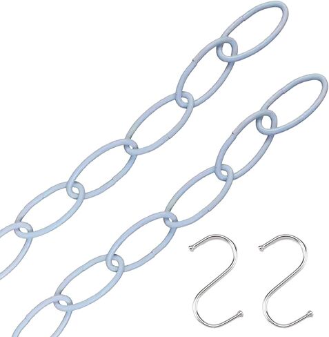 وصلة سلسلة فولاذية بطول 91.44 سم بطول 11 للنباتات المعلقة، ثبات قوي مع خطاف على شكل حرف S للتوصيل، أقصى حمل يصل إلى 40 رطلاً (عبوتان، كروم) in Kuwait