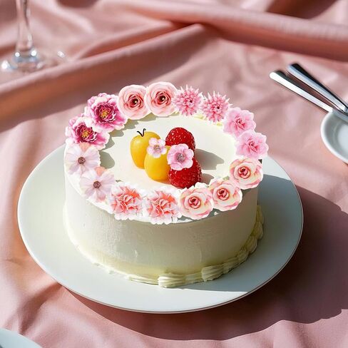 54Pcs Faux Flowers Heads Small Decorative Flowers for Crafts Cake Wreath Garlands Wedding Table Home Decoration in Saudi Arabia