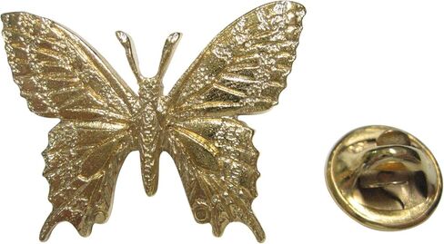 Kiola Designs Gold Toned Textured Large Butterfly Lapel Pin in Saudi Arabia