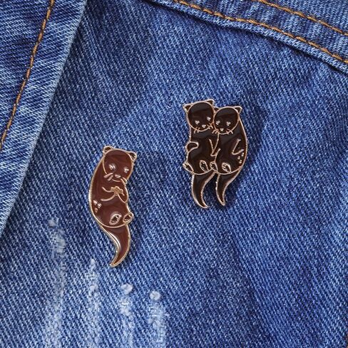 Otter Enamel Pin Cute Cartoon Animal Brooch Pins Sea Otter Gift Jewelry Backpack Lapel Brooches for Men Women Otter Lover Gift in Saudi Arabia