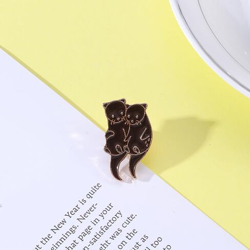 Otter Enamel Pin Cute Cartoon Animal Brooch Pins Sea Otter Gift Jewelry Backpack Lapel Brooches for Men Women Otter Lover Gift in Saudi Arabia