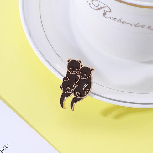 Otter Enamel Pin Cute Cartoon Animal Brooch Pins Sea Otter Gift Jewelry Backpack Lapel Brooches for Men Women Otter Lover Gift in Saudi Arabia
