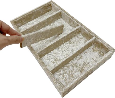 فاخرة 5 شبكات منظم النظارات الشمسية ، صينية المجوهرات ، وتجزئة البضائع صحن. مصممة بشكل خاص صينية تخزين زخرفية رائعة. (Tabby Beige) in Kuwait