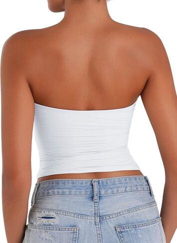 Sunzel Women's Sexy Tube Sexy Tube Top Double Clipedless Crip Top Summer Summer Basic Bandeau Tops للطبقة أو الخروج in Saudi Arabia