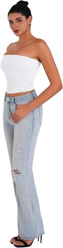 Sunzel Women's Sexy Tube Sexy Tube Top Double Clipedless Crip Top Summer Summer Basic Bandeau Tops للطبقة أو الخروج in Saudi Arabia
