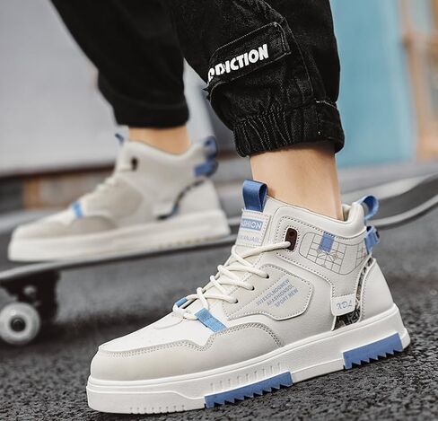 Men's Fashion Patchwork Skate Shoes Letter Pattern Casual Sneakers for Everyday Sports and Seasonal Styles in Saudi Arabia