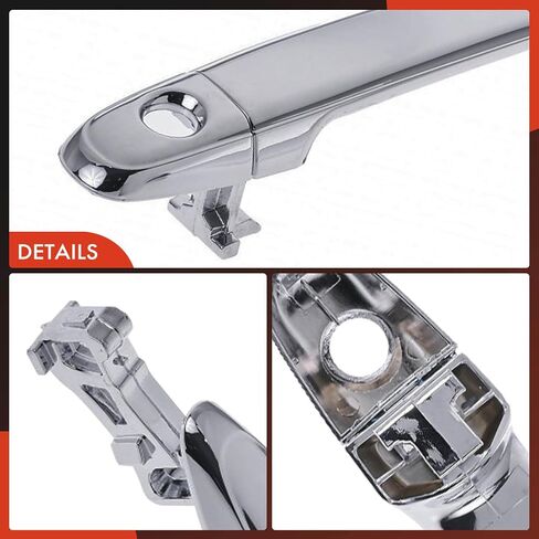 A-Premium الأمامي مقبض الباب الخارجي مع ثقب المفتاح متوافق مع Toyota Camry 2007-2011 ، Tacoma 2005-2015 ، Highlander ، Sienna ، 4runner ، Avalon & Lexus RX400H ، RX350 ، RX330 ، GX470 ، Chrome in Saudi Arabia