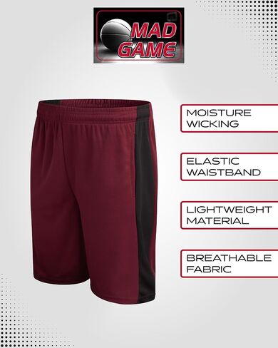 Mad Game Mens Shorts - 3 Pack Quick Dry Basketball Running Gym Mens Athletic Shorts with Pockets and Drawstring (Sizes: S-XL) in Saudi Arabia