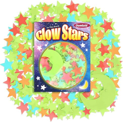 201 Pcs Glow in The Dark Stars Stickers for Ceiling, Toddler Stocking Stuffers Wall Room Decor Gifts, Luminous 3D Glowing Stars Stocking Stuffers for Kids Boys Girls in Kuwait