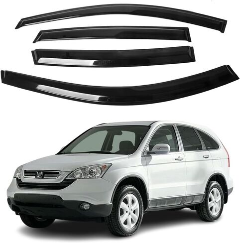 Fits for Honda CR-V 2007 2008 2009 2010 2011 Safe Smoke Window Visor Sun Rain Vent Guard Vent Window Visor Window Deflector,4 Pcs Tape-On, 2mm Extra Thickened in Saudi Arabia