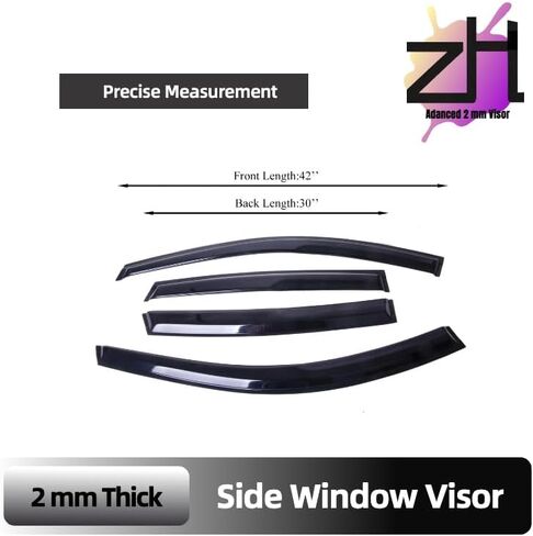 Fits for Honda CR-V 2007 2008 2009 2010 2011 Safe Smoke Window Visor Sun Rain Vent Guard Vent Window Visor Window Deflector,4 Pcs Tape-On, 2mm Extra Thickened in Saudi Arabia