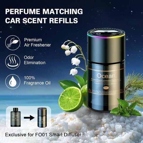 ناشر معطر الهواء الذكي-270 يومًا من الزيت الأساسي طويل الأمد 6.09 Fl Oz /180 مل ، مستشعر تشغيل /إيقاف السيارات ، أوضاع مزدوجة بالموجات فوق الصوتي in Saudi Arabia