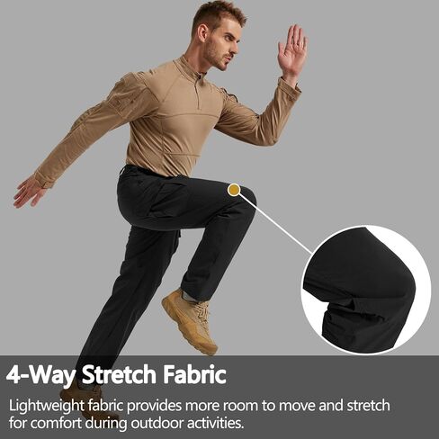 Men's Quick Dry Cargo Pants Water Resistant Tactical Pants Lightweight Stretch Outdoor Work Hiking Pants in Saudi Arabia