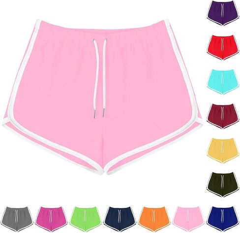 Womens Athletic Shorts Casual High Waisted Drawstring Dolphin Running Workout Gym Yoga Summer Dance Elastic Shorts in Saudi Arabia