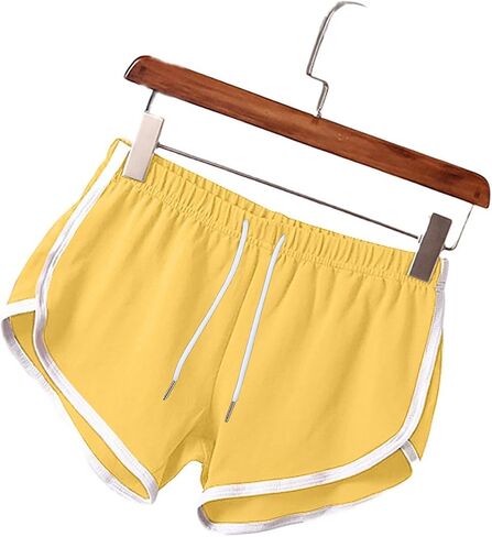Womens Athletic Shorts Casual High Waisted Drawstring Dolphin Running Workout Gym Yoga Summer Dance Elastic Shorts in Saudi Arabia