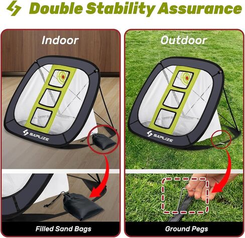 SAPLIZE Ultra-Stable Golf Chipping Net, Indoor/Outdoor Golfing Target Accessories for Backyard Accuracy and Swing Practice, Golf Gifts for Men, Momen, Dad, Kids, Boys, Youth and Golfer in Saudi Arabia