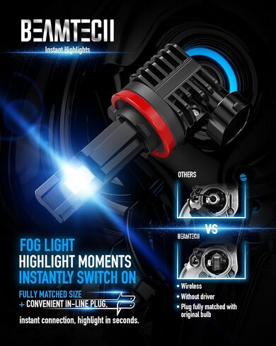 BEAMTECH H7 Fog Bulb, Fog Light Pack of 2 Fog Light For Atvs, Powersports Accessory Lights in Kuwait