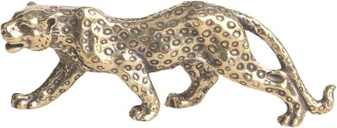 Leopard Statue Small Cheetah Figurine Brass Art Crafts for Home Office Shelf Table Realistic Antique Classical Decor in Saudi Arabia