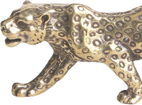 Leopard Statue Small Cheetah Figurine Brass Art Crafts for Home Office Shelf Table Realistic Antique Classical Decor in Saudi Arabia