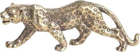 Leopard Statue Small Cheetah Figurine Brass Art Crafts for Home Office Shelf Table Realistic Antique Classical Decor in Saudi Arabia