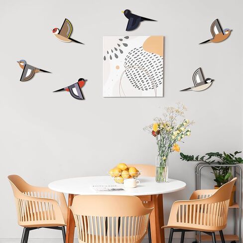 Wesiti 6 PCS Wooden Bird Wall Art Rustic Farmhouse Flying Bird Art Decor in Saudi Arabia