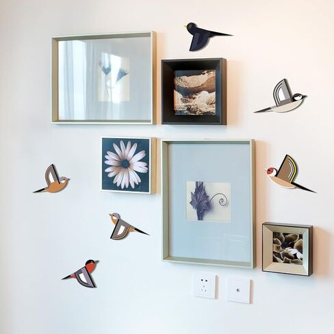 Wesiti 6 PCS Wooden Bird Wall Art Rustic Farmhouse Flying Bird Art Decor in Saudi Arabia