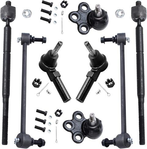 Detroit Axle - Front Suspension Kit for 05-07 Chevy Equinox 02-07 Saturn Vue 06-07 Pontiac Torrent, 2 Lower Ball Joints 4 Inner Outer Tie Rods 2 Sway Bars 2002 2003 2004 2005 2006 2007 Replacement in Saudi Arabia