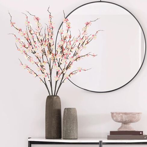Krissing 12 PCS Cherry Blossom Branses 39 "طويل القامة زهر الكرز الاصطناعي ينبع أبيض فو ، ترتيبات زهور زهر الزهور المزهرية لزجاج الزفاف ديكور الربيع in Kuwait
