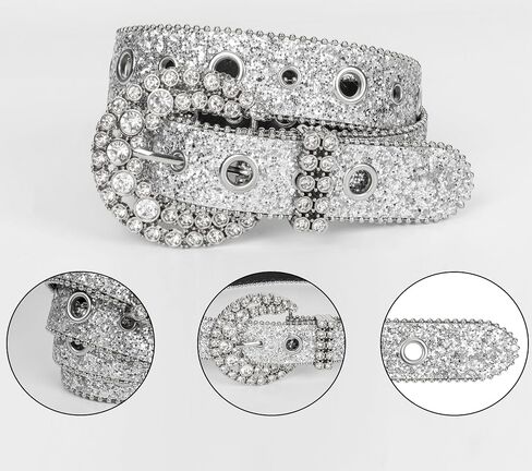 Rhinestone Belt Bling Belts for Women Western Cowgirl Belts Waist Belt for Jeans Pants Dresses in Saudi Arabia