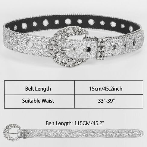 Rhinestone Belt Bling Belts for Women Western Cowgirl Belts Waist Belt for Jeans Pants Dresses in Saudi Arabia